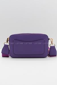 Modalamelif Püskürtme Boyalı Metal Detay Çanta Mor