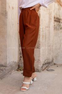 Modalamelif Beli Lastikli Duble Paça Pantolon Taba