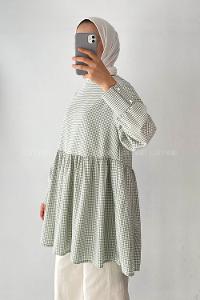 Modalamelif Eteği Fırfırlı Pötikare Salaş Tunik Çağla