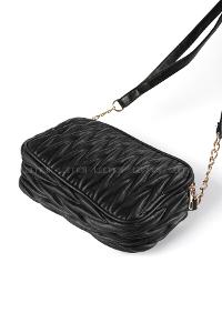 Lamelif Kadın Çok Bölmeli Kapitone Çapraz Çanta Siyah