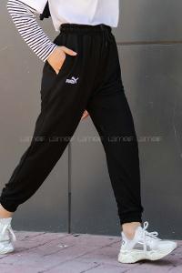 Modalamelif Nakış Detaylı Lastik Paçalı Eşofman Siyah