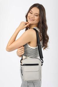 Modalamelif Saten Kumaş Askılı Çapraz Çanta Gri