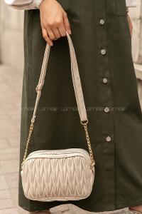 Cream Buckle Skin Hand Bag Bag