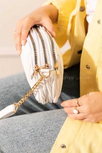 White Buckle Skin Hand Bag Bag