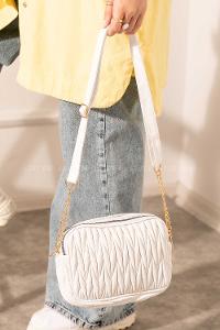 White Buckle Skin Hand Bag Bag