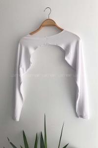 Lamelif Düz Renk Uzun Kol İçlik Beyaz