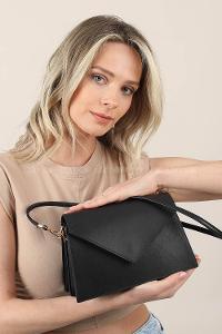 Modalamelif Zarf Model Kutu Omuz Çantası Siyah