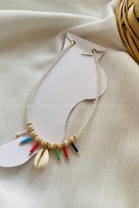 Modalamelif Beyaz Boncuk İstiridye Halhal