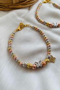 Modalamelif Dorika Boncuk Gümüş Kelebek Bileklik