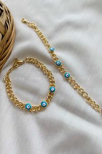 Modalamelif Gold Nazar Boncuk Zincir Bileklik