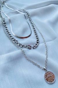 Modalamelif İtalyan Zincir 3lü Madalyon Detay Kolye