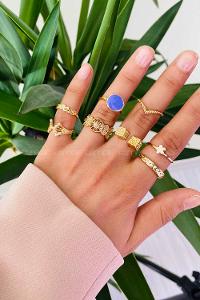 Modalamelif Gold 8li Eklem Yüzük