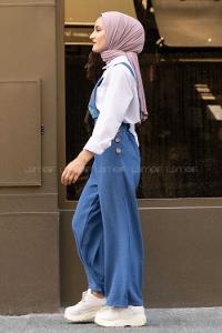 Modalamelif My Favorite Baskılı Askılı Ayrobin Slopet Tulum İndigo