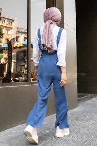 Modalamelif My Favorite Baskılı Askılı Ayrobin Slopet Tulum İndigo