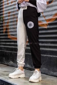 Modalamelif Berkeley Paça Lastikli Çift Renk Eşofman Beyaz-Siyah