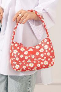 Modalamelif Tek Gözlü Papatya Baget Çanta Kırmızı