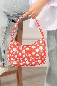 Modalamelif Tek Gözlü Papatya Baget Çanta Kırmızı