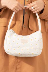 Modalamelif Tek Gözlü Papatya Baget Çanta Krem