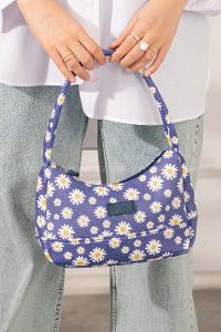 Modalamelif Tek Gözlü Papatya Baget Çanta Mor