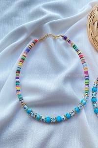 Modalamelif Fimo Çokrenkli Boncuk Kolye