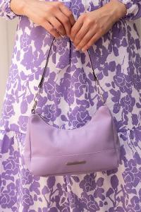 Modalamelif Kadın Saten Metal Detaylı Çanta Lila