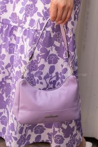 Modalamelif Kadın Saten Metal Detaylı Çanta Lila