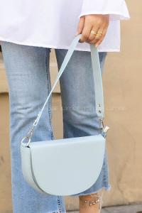 Modalamelif  Yarım Ay - D Model Askılı Ayarlanabilir Omuz Çantası Bebe Mavisi