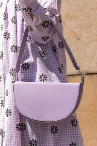 Modalamelif  Yarım Ay - D Model Askılı Ayarlanabilir Omuz Çantası Lila