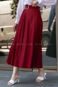 Modalamelif Geniş Kemerli Mira Etek Bordo