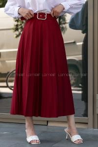 Modalamelif Geniş Kemerli Mira Etek Bordo