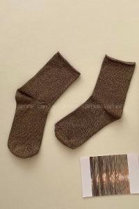 Modalamelif Simli Kahve Çorap