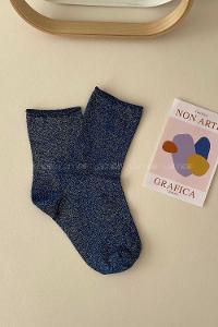 Modalamelif Simli Saks Mavisi Çorap