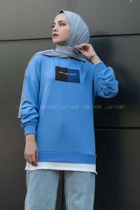 Modalamelif Etek Garnili Sweat Mavi