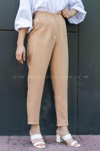 Ocher Cotton Fabric High Waist Comfortable Pants
