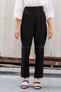 Lamelif Fleto Cepli Pantolon Siyah