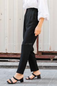 Lamelif Fleto Cepli Pantolon Siyah