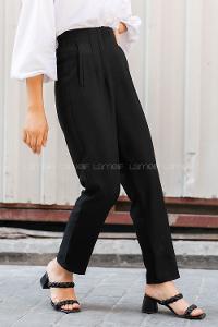 Lamelif Fleto Cepli Pantolon Siyah