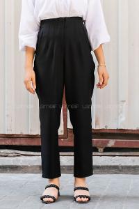 Lamelif Fleto Cepli Pantolon Siyah