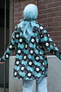 Modalamelif Soyut Desen Dijital Baskı Gömlek Siyah-Yeşil