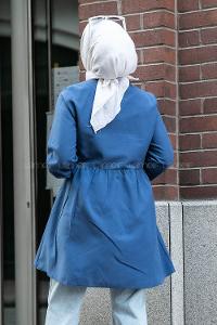 Modalamelif Tek Cepli Robalı Tunik İndigo