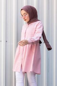 Modalamelif Tek Cepli Robalı Tunik Pudra