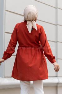 Modalamelif Tek Cepli Robalı Tunik Kiremit