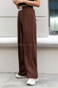 Bitter Brown Elastic Trousers Elastic Waist Regular Cut Bottom Tracksuit