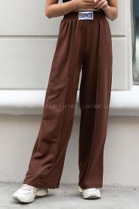Bitter Brown Elastic Trousers Elastic Waist Regular Cut Bottom Tracksuit