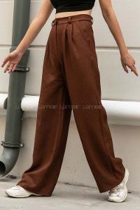 Bitter Brown Cotton Fabric High Waist Comfortable Pants