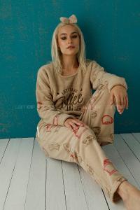 Modalamelif Göz Bantlı Welsoft Polar Takım Sütlü Kahve