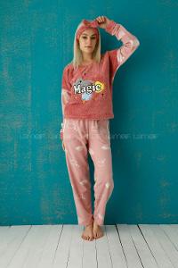 Modalamelif Göz Bantlı Welsoft Polar Takım Pudra