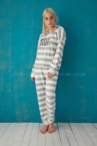 Modalamelif Wıld Heart Baskılı Pijama Takımı Beyaz-Gri