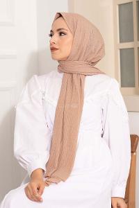 Modalamelif Compy Penye Şal Koyu Vizon