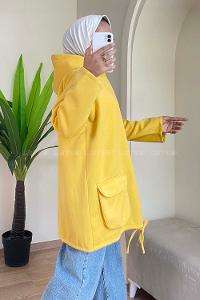 Modalamelif Körük Cepli Sweatshirt Sarı